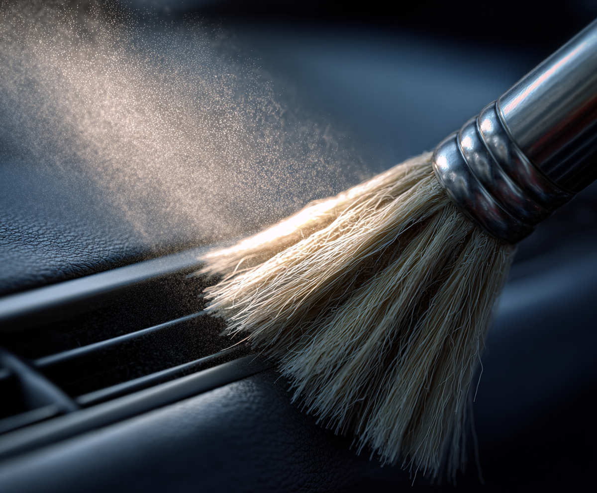 Détail nettoyage minutieux